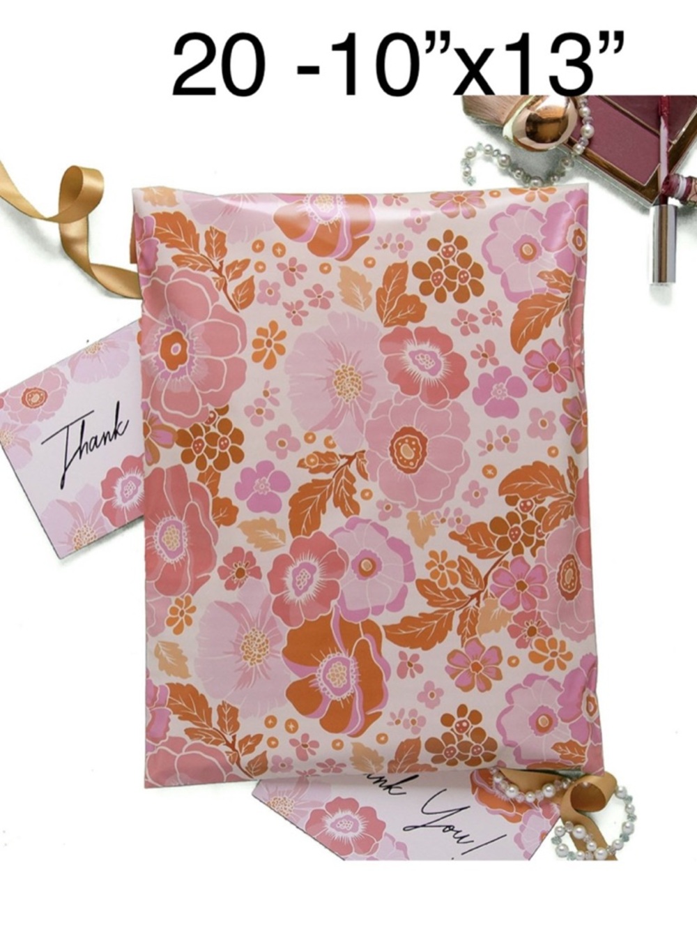 4/$20 -20 Blooms Poly Mailers 10”x13”